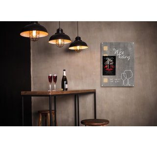 Kreidetafel lin Betonoptik mit Korkeinstzen