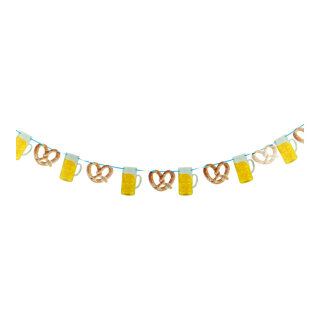 Garland "Oktoberfest" 15-fold - Material: beer mug and pretzel paper - Color: blue/white - Size:  X 10m