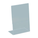 L-stand plexiglass     Size: A6, 15x10.5x5cm    Color: clear