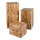 Podeste 3Stck./Satz, unten offen, Holz, nestend     Groesse: 40x30x30cm, 60x35x35cm,80x40x40cm    Farbe: braun