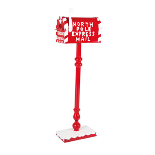 Letterbox made of steel sheet - Material: North pole express mail - Color: red/white - Size: 107x34cm