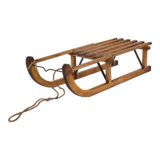 Wooden sleigh  - Material: with rope - Color: brown - Size: 80x365x20cm
