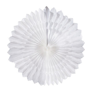Snowflake foldable  - Material: paper with suspension hook - Color: white - Size: Ø 70cm