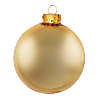 Christmas balls gold matt made of glass 6 pcs./blister - Material:  - Color: matt gold - Size: Ø 6cm