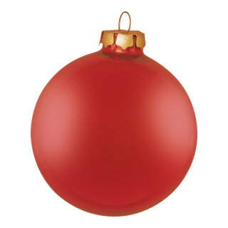 Christmas balls red matt made of glass 6 pcs./blister - Material:  - Color: matt red - Size: Ø 6cm