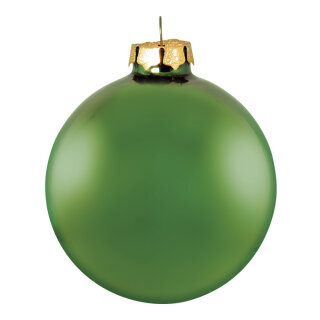 Christmas balls green matt made of glass 6 pcs./blister - Material:  - Color: matt green - Size: Ø 8cm