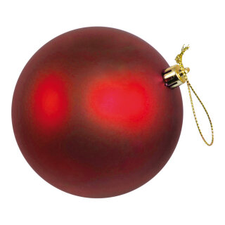 Weihnachtskugel, mattrot, 12Stck./Blister, nahtlos, matt, Größe:Ø 6cm,  Farbe: mattrot   Info: SCHWER ENTFLAMMBAR