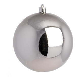 Weihnachtskugeln, silber glänzend      Groesse: Ø 8cm, 6 Stk./Blister