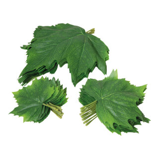 Maple leaves 36pcs./bag, set of 12 pieces of each size, artificial silk     Size: 12x10cm, 12x15cm, 12x22cm    Color: green