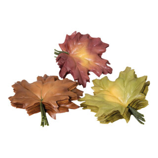 Ahornblätter 36Stck./Btl., sortiert, Kunstseide     Groesse: 13cm    Farbe: grün/braun