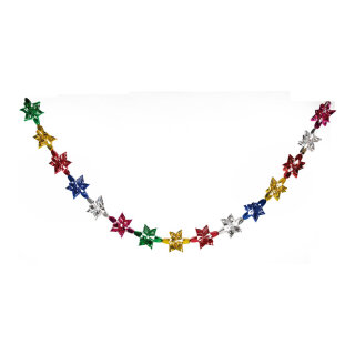 Ausziehgirlande Metallfolie, schwer entflammbar     Groesse: Ø 15cm, 270cm    Farbe: bunt
