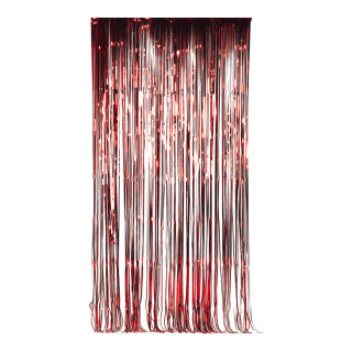 Fadenvorhang Metallfolie     Groesse:100x200cm    Farbe:rot   Info: SCHWER ENTFLAMMBAR
