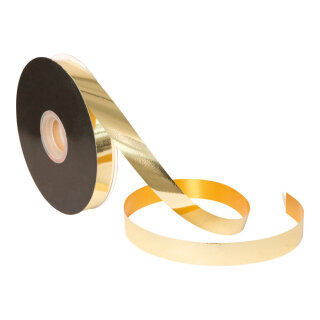 Ribbon  - Material: 110-120my PP-plastic - Color: gold - Size: 19mm breit X 90m