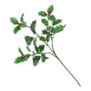 Ilexzweig 3-fach, mit Beeren, Kunststoff     Groesse:...