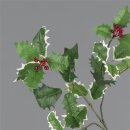 Holly twig 3-fold - Material: with berries plastic - Color: green/red - Size: 60x20cm