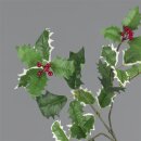 Ilexzweig 3-fach, mit Beeren, Kunststoff     Groesse:60x20cm    Farbe:grün/rot