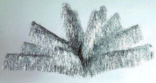 Tinsel fountain  - Material: fine-cut metal foil - Color: silver - Size: Ø 70cm X 100cm