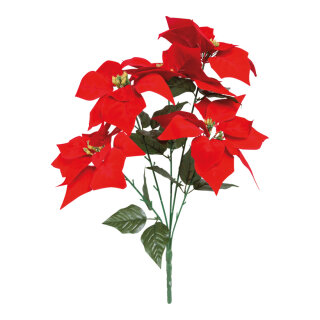 Poinsettia bunch 5-fold - Material: artificial silk - Color: red/green - Size: Ø 20cm X 50cm