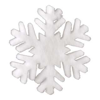 Schneeflocke aus 2cm Schneematte     Groesse:Ø 17cm    Farbe:weiß   Info: SCHWER ENTFLAMMBAR