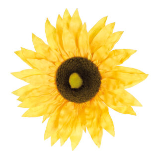 Sunflower head  - Material: artificial silk - Color: green/yellow - Size: Ø 35cm