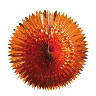 Spitzschnittfächer Metallfolie, schwer entflammbar     Groesse:Ø 90cm    Farbe:kupfer   Info: SCHWER ENTFLAMMBAR