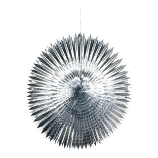 Spitzschnittfächer Metallfolie, schwer entflammbar     Groesse: Ø 90cm    Farbe: silber