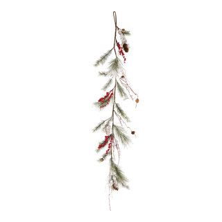 Tannengirlande vereist, mit roten Beeren     Groesse: 150cm    Farbe: grün/weiß