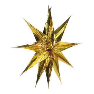 Weihnachtsstern, klassisch Metallfolie, schwer entflammbar     Groesse:Ø 40cm    Farbe:gold   Info: SCHWER ENTFLAMMBAR