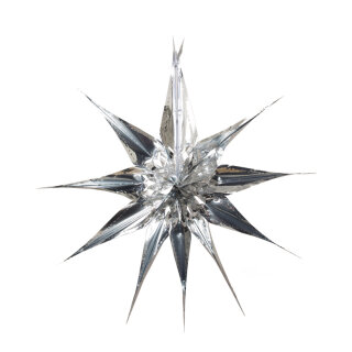 Weihnachtsstern, klassisch Metallfolie, schwer entflammbar     Groesse: Ø 60cm    Farbe: silber