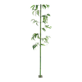 Bambusrohr mit Blättern,  Größe: Ø 2,5cm, Farbe: grün   #