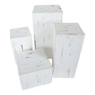 Holzboxen, quaderförmig 4Stck./Satz, nestend     Groesse: 40x20cm, 35x15cm, 25x15cm, 15x20cm - Farbe: weiß