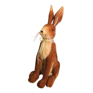 Rabbit sitting  - Material: styrofoam covered with fabric bow made of bast - Color: brown - Size: 54x30x21cm