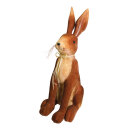Rabbit, sitting styrofoam covered with fabric, bow made...