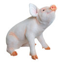 Pig, sitting polyresin, for in- and outdoor 43x27x36cm...