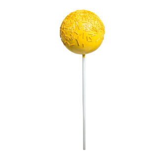 Cake pops mit Stiel Styropor     Groesse: Ø 14cm, 40cm    Farbe: gelb