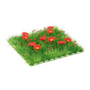 Grass tile »Anemones« PVC, artificial silk...