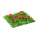 Grass tile »Anemones« PVC, artificial silk 25x25cm Color:...