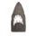 Haikopf Holz     Groesse: 60x33cm - Farbe: grau/weiß
