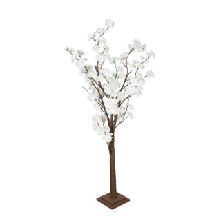 Cherry blossom tree stem hard cardboard, blossoms artificial silk     Size: 120cm    Color: white