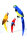 Papagei farbig sortiert, Styropor, mit Federn     Groesse: 9x29cm    Farbe: bunt