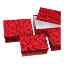 Boxen Rosen, 4Sütck, nestend, Karton/Papier, rot/schwarz