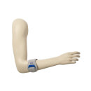 Orthopädischer Arm einer Frau zur Darstellung für Bandagen oder Schienen, raw finish grau