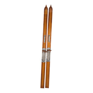 Ski set set with 2 pieces - Material: wood - Color: brown - Size:  X 180cm