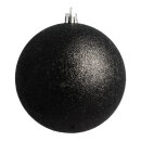 Christmas balls black matt glitter 12 pcs./bag -...