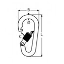 Karabinerhacken Edelstahl oval 8x80mm