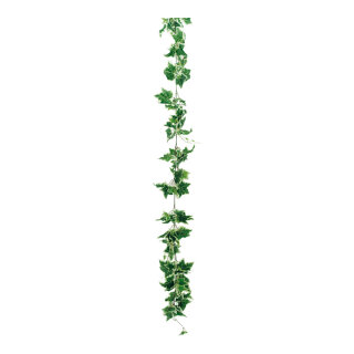 Ivy garland with 170 leaves, artificial silk     Size: Ø 15cm, 200cm    Color: green/white