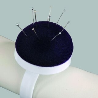 Armnadelkissen,  Gre:  6cm, Farbe: wei/violett   #
