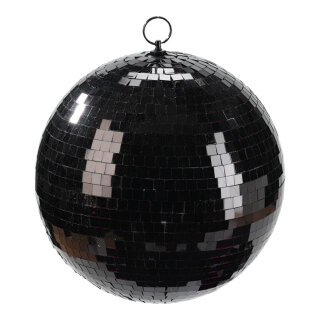 Mirror ball black  - Material: styrofoam with glass discs - Color: black - Size: 1.000g X Ø 25cm