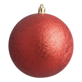Weihnachtskugel, rot glitter      Groesse:Ø 10cm