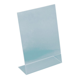 L-Aufsteller Plexiglas Abmessung: A5, 21x15x7,5cm Farbe: klar #